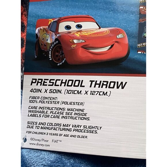 DISNEY Pixar CARS LIGHTNING MCQUEEN Mater Luigi Soft Throw Blanket 40 X 50” NEW - Picture 4 of 13